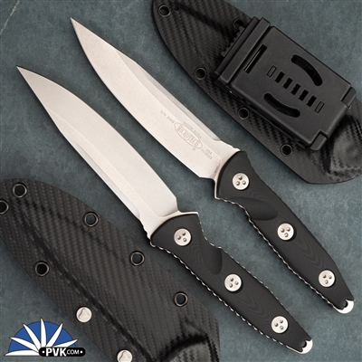 Microtech Socom Alpha 113-10 Single Edge Stonewash Blade, Black