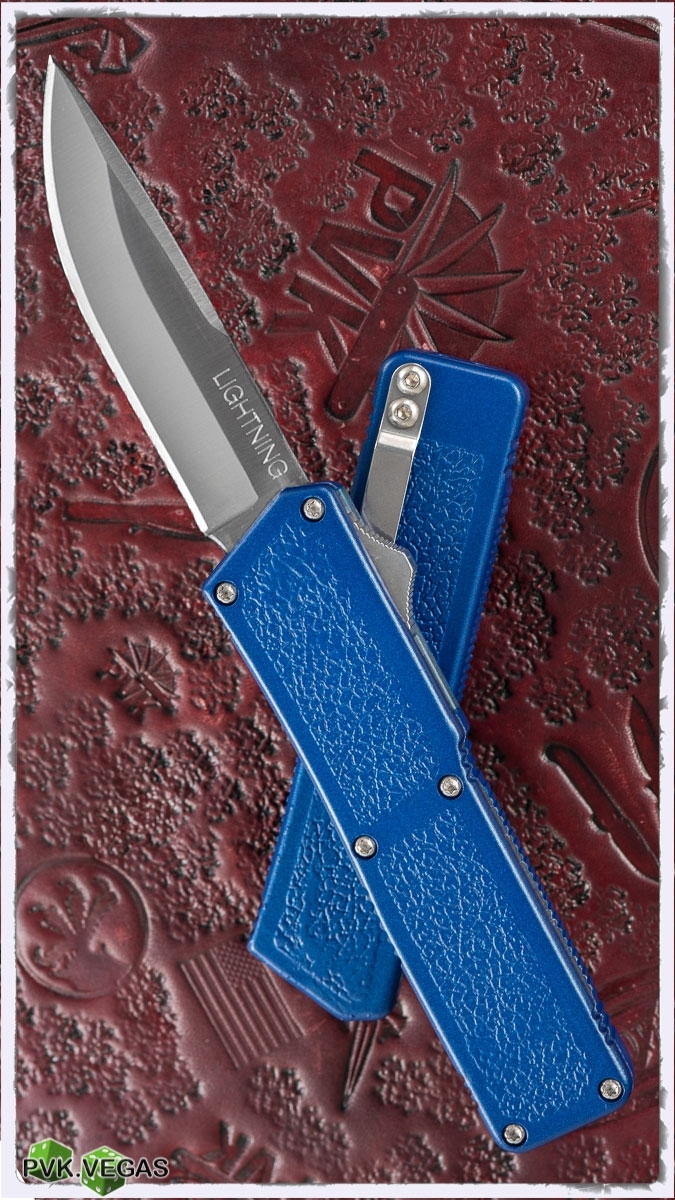 Taiwan Lightning Blue Handle Silver Single Edge Plain