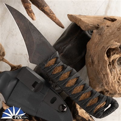 Windy Raven Knifeworks Pikal, Heat Scale Finish Blade, Black Tsuka-Ito  Wrapped Handle